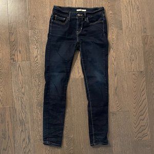 Levi's 710 super skinny jeans, size 27, dark blue wash